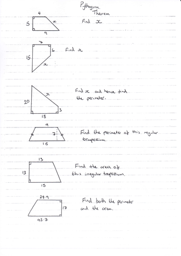 Pythagoras Theorem - Quadrilatorals