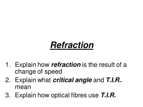 Refraction and Total Internal Reflection