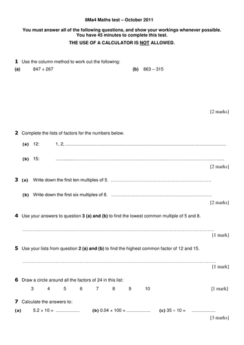 Angles and operations (including negative numbers)