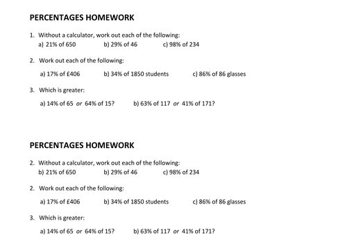 unit percents homework 5 answer key