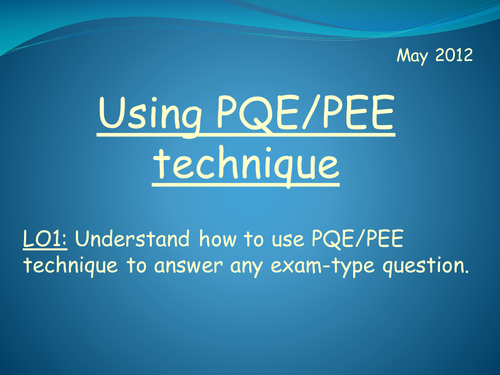 Using PQE/PEE Technique