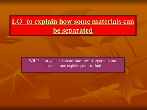 Separating by filtering
