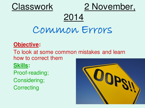 Checking for Errors | Teaching Resources