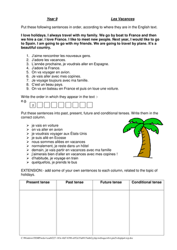 Holiday worksheet | Teaching Resources