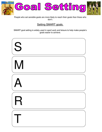 Smart Goal Setting Worksheet By Jemma13 Teaching Resources Tes