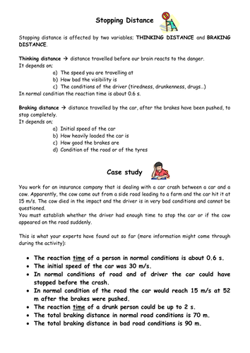 Stopping Distance Role Play