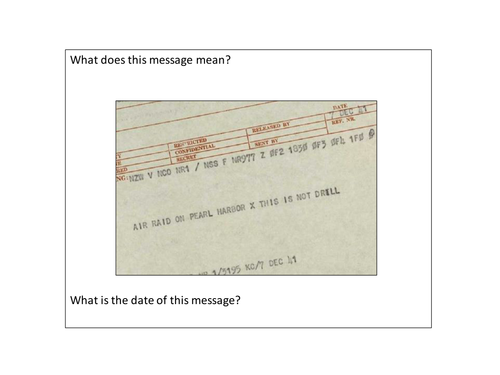 Lesson on Pearl Harbor