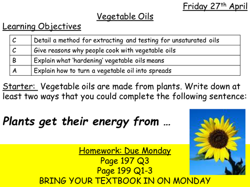 Vegetable Oils