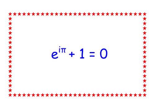 Euler's Formula Display (e^(i * pi) + 1 = 0)
