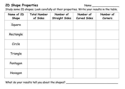 2d And 3d Shape Worksheets Teaching Resources