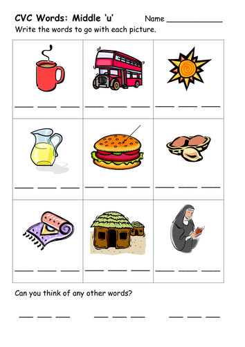 Spelling Worksheets for Pre-k<br/>