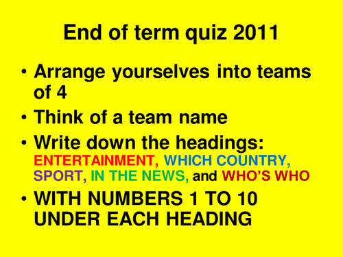 The General Knowledge Quiz