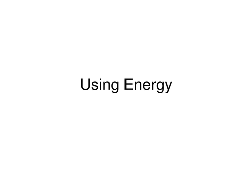 Using Energy