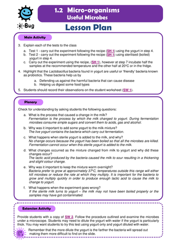 Secondary - Useful Microbes: Teacher Sheets
