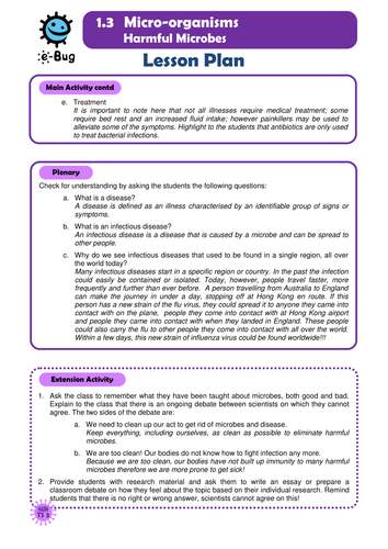 Secondary - Harmful Microbes: Teacher Sheets