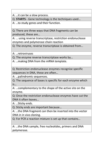 DNA fragment and in vivo cloning card loop game | Teaching Resources