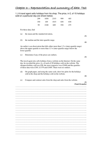 S1 - Chapter Tests with Solutions