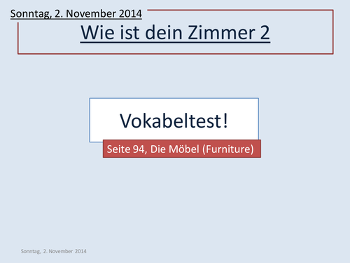 Wie ist dein Zimmer - bedroom description