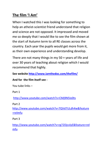 The film I Am by Tom Shadyac