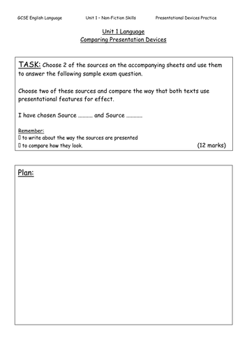Comparing Presentational Devices (Exam Practice)