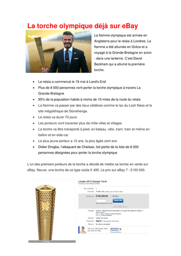 La torche olympique déjà sur eBay?