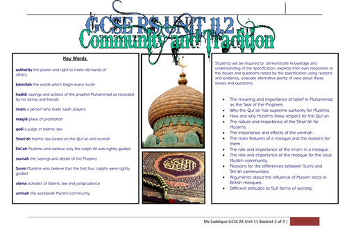 Unit 2 Edexcel Community and Tradition