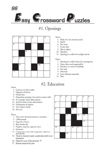 Easy CrossWords Collection | Teaching Resources