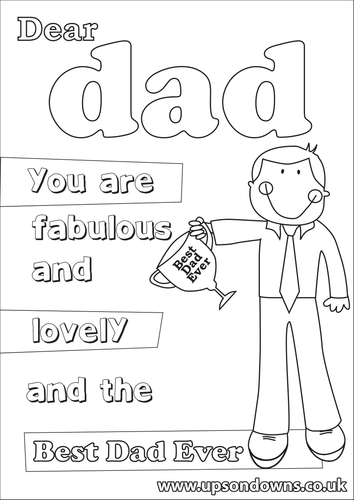 Father's Day Card to Colour | Teaching Resources