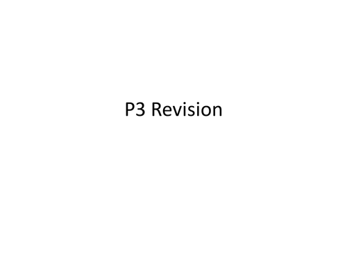 AQA P3 Revision Activity