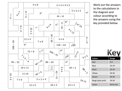 Paint by Simple Arithmetic (mario) - worksheet/hw