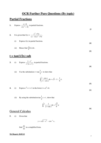 Further Pure 2 Revision Booklet