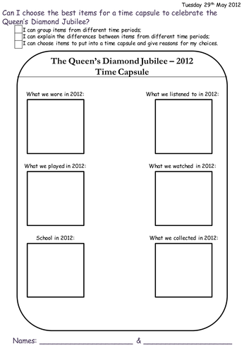 Diamond Jubilee Time Capsule Lesson