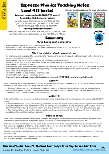 Espresso Phonics Notes and Activity Sheets Level 4