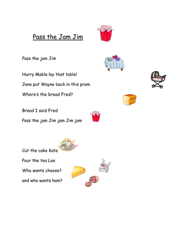 Pass the Jam Jim by AliceKavalir - Teaching Resources - Tes