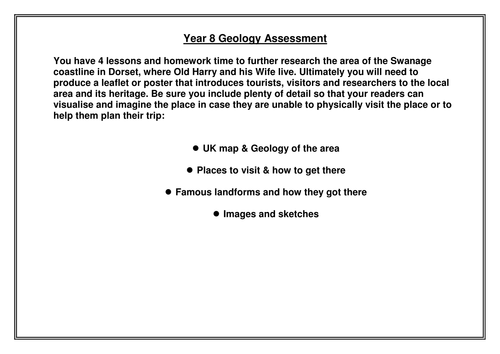 Differentiated assessment of Dorset: coastal town