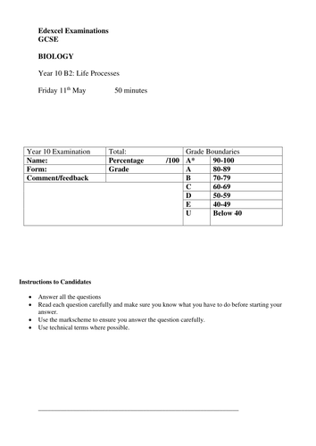 B2 revision test KS4