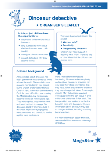 Dinosuar Detectives MegaStar Project