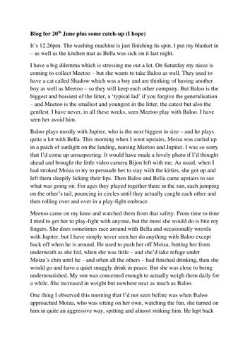 Blog part ten from 7th June on