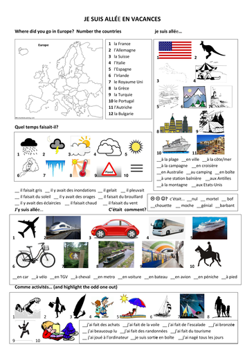 Les vacances au passé
