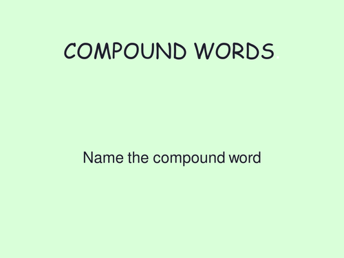 Compound Words for Early Readers