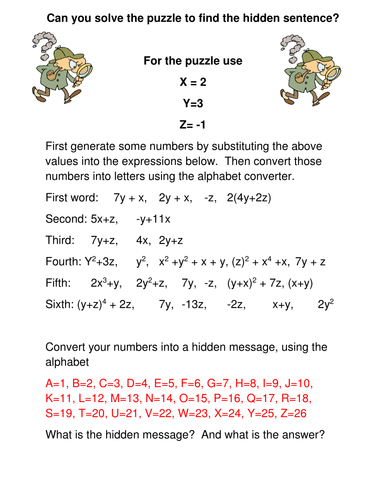 Substitution Code Puzzle