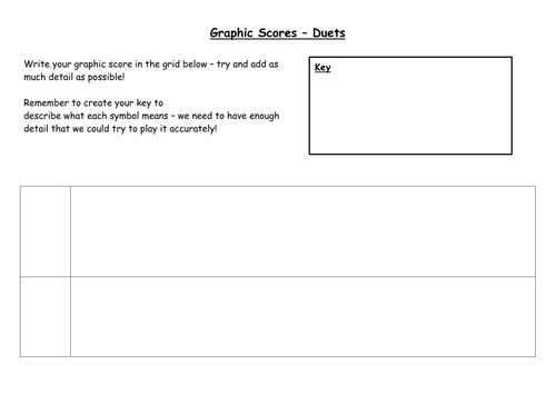 Composition of Graphic Scores - Worksheet