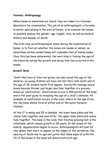 forensic anthropology btec
