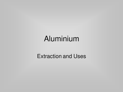 The Extraction of Aluminium