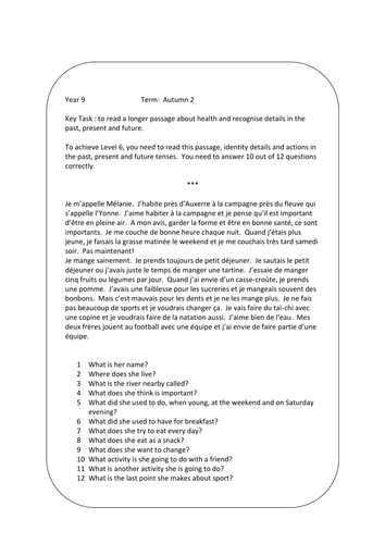 Levelled Worksheets for Healthy Living Topic | Teaching Resources