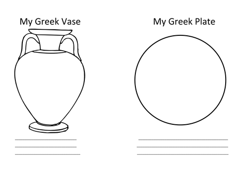 A Greek Vase And Plate Template Teaching Resources