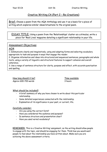 English Language Unit 3b Essay Plan