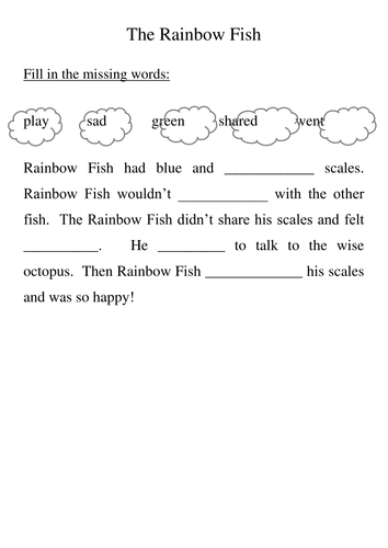 The Rainbow Fish Activity Booklet Teaching Resources