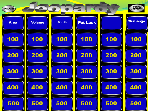 Mathematics Jeopardy Game KS3 Shape Level 5 6