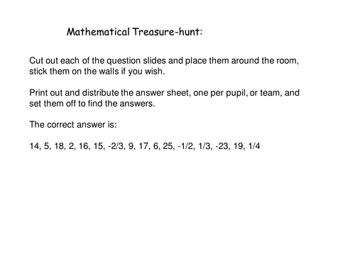 C4 - Treasure Hunt - Fun Exam Practice - Revision
